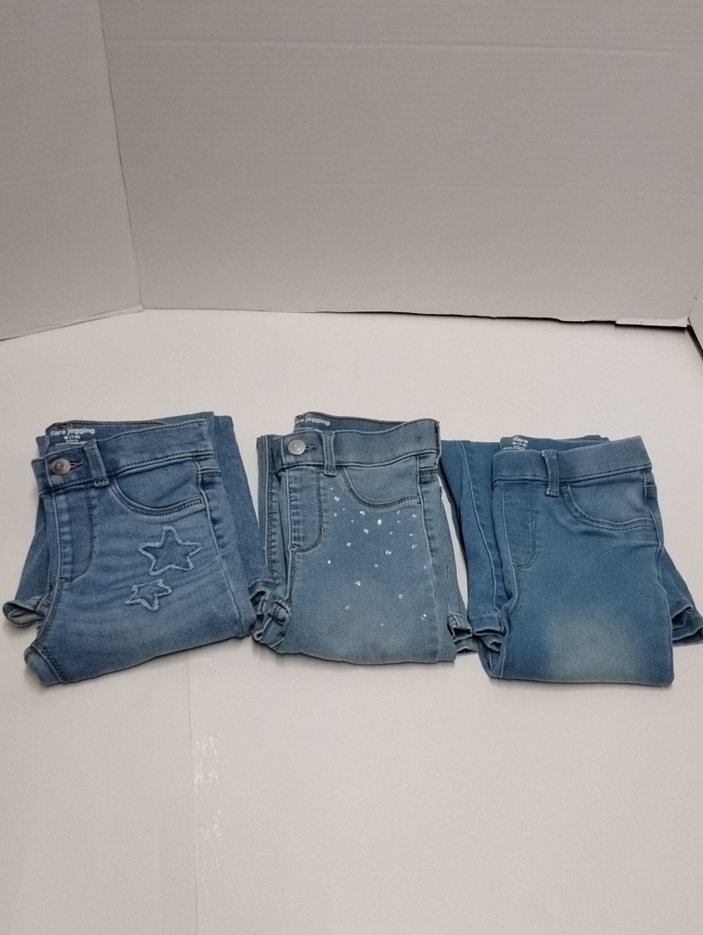 wonder nation Flare Jegging Light Blue Kids Denim Jeans Set - Bundle Size M 7/8